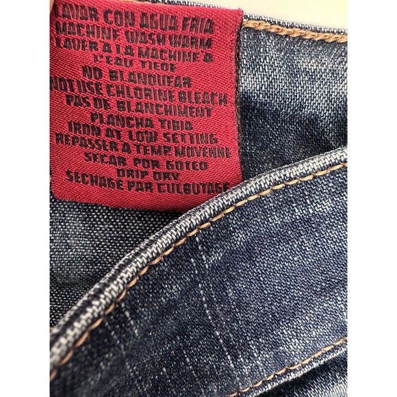 Barami Y2K Low Rise Flare Jeans Washed Blue Flares Urban bootcut - Picture 11 of 12